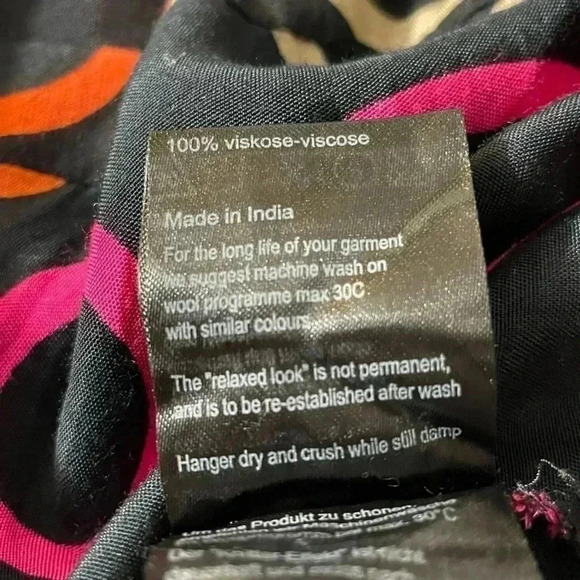 Masai Women’s Sz S Black Circle Print Midi Dress Tie Knot Detail Pockets Viscose - Picture 4 of 9